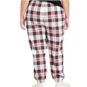 Old Navy Multicolor Plaid Pajama pants women 4X red white high waisted flannel